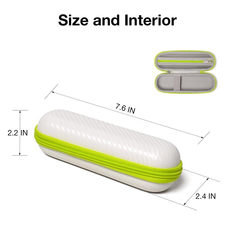 Nincha Compact Travel Trimmer Case for Hybrid Electric Trimmer and Shaver, Face + Body Groomer QP2724/90, QP2834/70, QP1924/70, QP6531/70, QP4631/90, Hard Carrying Case, White&Limegreen - Image 2